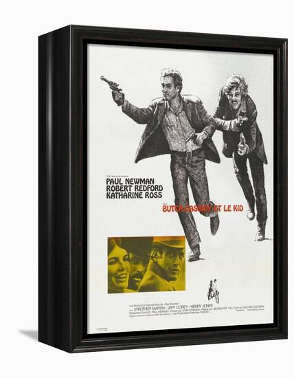 Butch Cassidy and the Sundance Kid, French Movie Poster, 1969-null-Framed Stretched Canvas