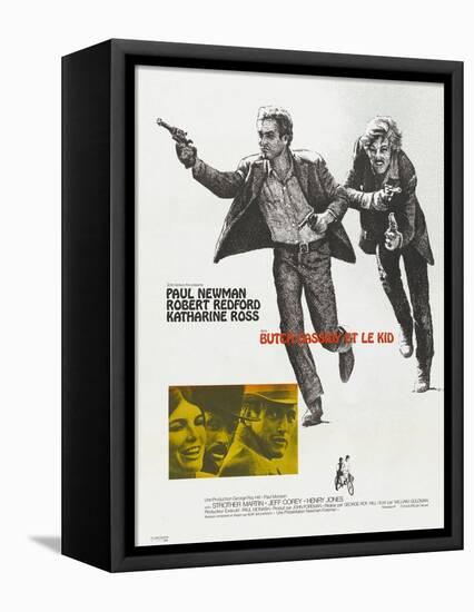 Butch Cassidy and the Sundance Kid, French Movie Poster, 1969-null-Framed Stretched Canvas