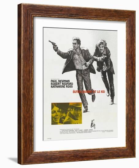 Butch Cassidy and the Sundance Kid, French Movie Poster, 1969-null-Framed Art Print