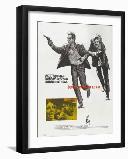 Butch Cassidy and the Sundance Kid, French Movie Poster, 1969-null-Framed Art Print