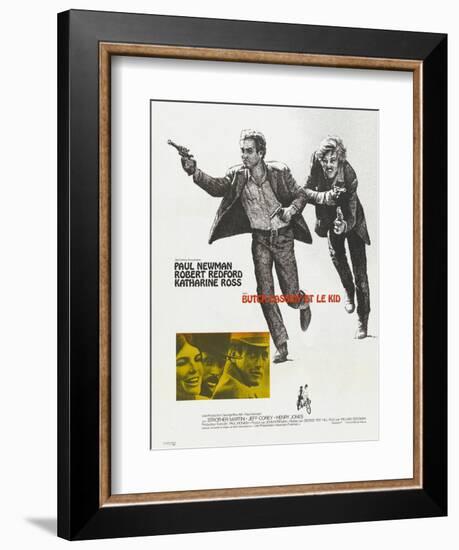 Butch Cassidy and the Sundance Kid, French Movie Poster, 1969-null-Framed Art Print