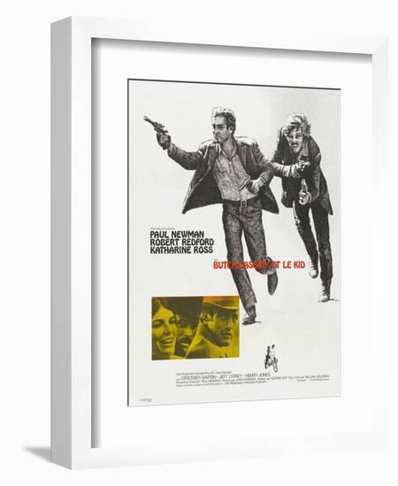 Butch Cassidy and the Sundance Kid, French Movie Poster, 1969-null-Framed Art Print