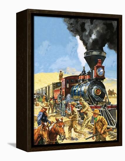Butch Cassidy and the Sundance Kid Hold Up a Union Pacific Railroad Train-Harry Green-Framed Premier Image Canvas