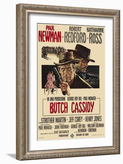 Butch Cassidy and the Sundance Kid, Italian Movie Poster, 1969-null-Framed Premium Giclee Print