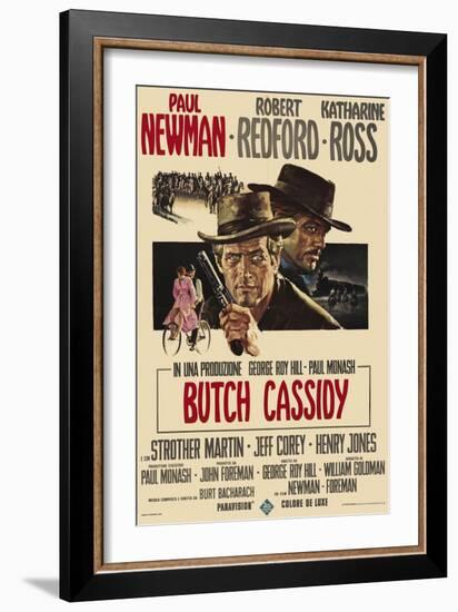 Butch Cassidy and the Sundance Kid, Italian Movie Poster, 1969-null-Framed Premium Giclee Print