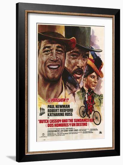 Butch Cassidy and the Sundance Kid, Italian Movie Poster, 1969-null-Framed Art Print