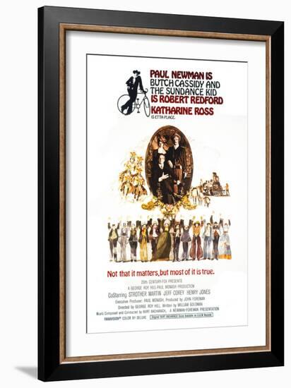 Butch Cassidy and the Sundance Kid, Katharine Ross, Paul Newman, Robert Redford, 1969-null-Framed Art Print