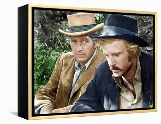 Butch CAssidy and the Sundance Kid, L-R: Paul Newman, Robert Redford, 1969-null-Framed Stretched Canvas