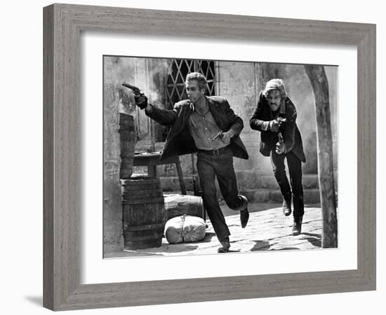 Butch Cassidy and the Sundance Kid, Paul Newman, Robert Redford, 1969-null-Framed Premium Photographic Print