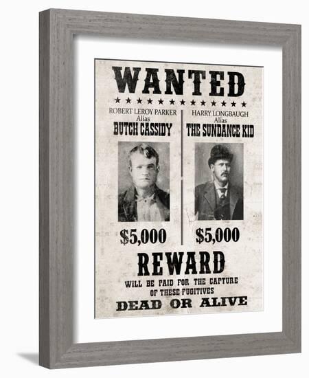 Butch Cassidy and The Sundance Kid Wanted-null-Framed Art Print