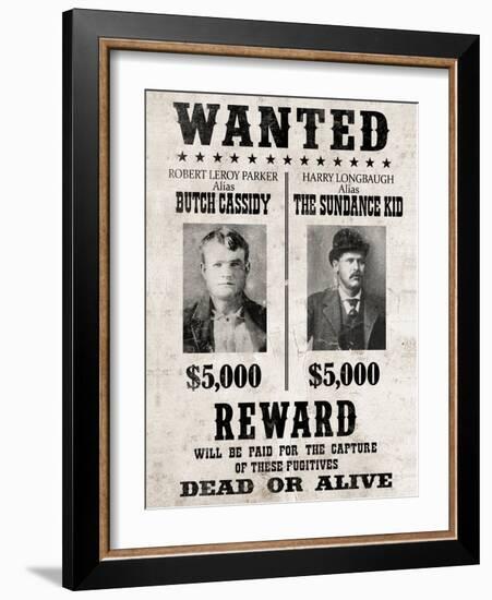 Butch Cassidy and The Sundance Kid Wanted-null-Framed Art Print