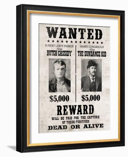 Butch Cassidy and The Sundance Kid Wanted-null-Framed Art Print