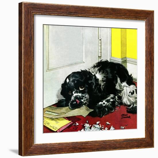 "Butch Chews the Mail," March 13, 1948-Albert Staehle-Framed Giclee Print