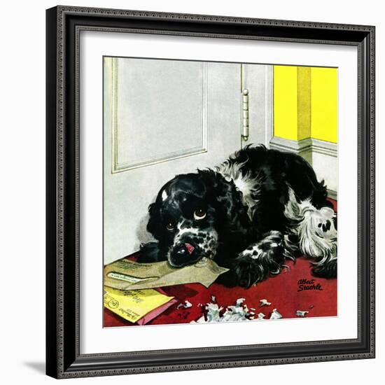 "Butch Chews the Mail," March 13, 1948-Albert Staehle-Framed Giclee Print