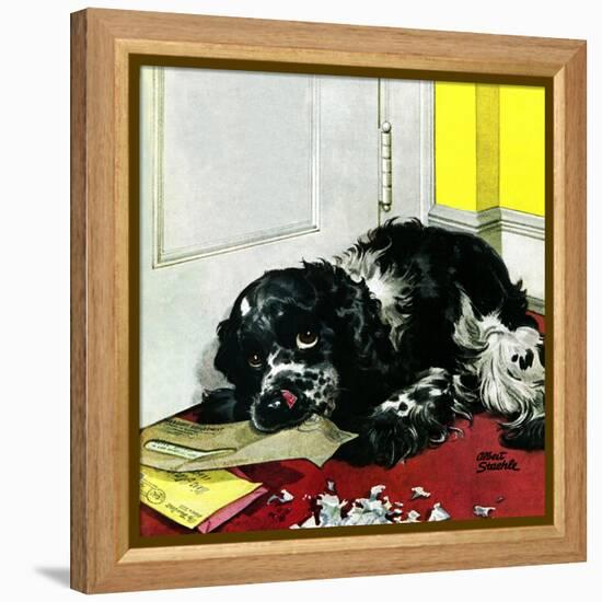 "Butch Chews the Mail," March 13, 1948-Albert Staehle-Framed Premier Image Canvas