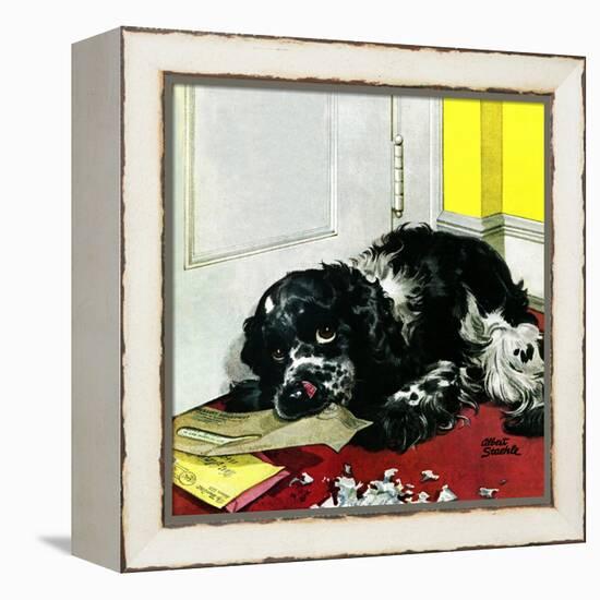 "Butch Chews the Mail," March 13, 1948-Albert Staehle-Framed Premier Image Canvas