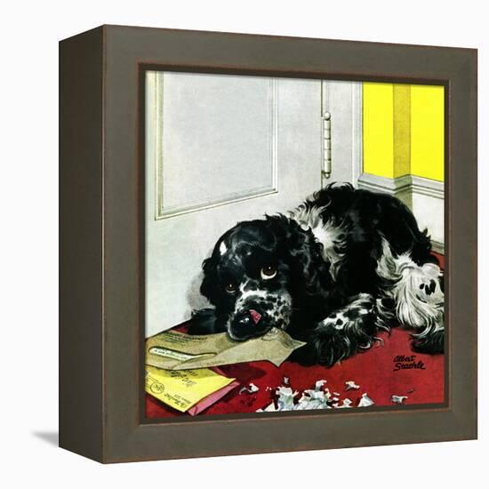 "Butch Chews the Mail," March 13, 1948-Albert Staehle-Framed Premier Image Canvas