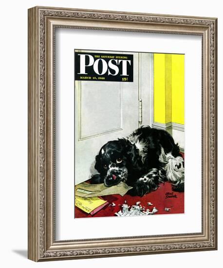 "Butch Chews the Mail," Saturday Evening Post Cover, March 13, 1948-Albert Staehle-Framed Giclee Print