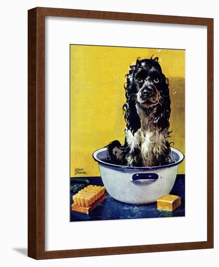 "Butch Gets a Bath," May 11, 1946-Albert Staehle-Framed Giclee Print