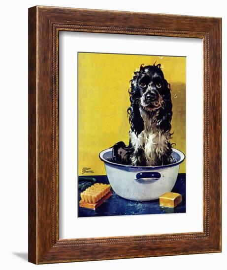 "Butch Gets a Bath," May 11, 1946-Albert Staehle-Framed Giclee Print