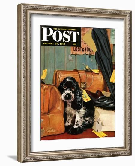 "Butch in Lost & Found," Saturday Evening Post Cover, January 29, 1949-Albert Staehle-Framed Giclee Print