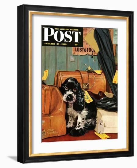 "Butch in Lost & Found," Saturday Evening Post Cover, January 29, 1949-Albert Staehle-Framed Giclee Print