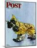 "Butch in Raingear," Saturday Evening Post Cover, April 2, 1949-Albert Staehle-Mounted Giclee Print