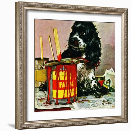 "Butch & Paint Cans," October 29, 1949-Albert Staehle-Framed Giclee Print