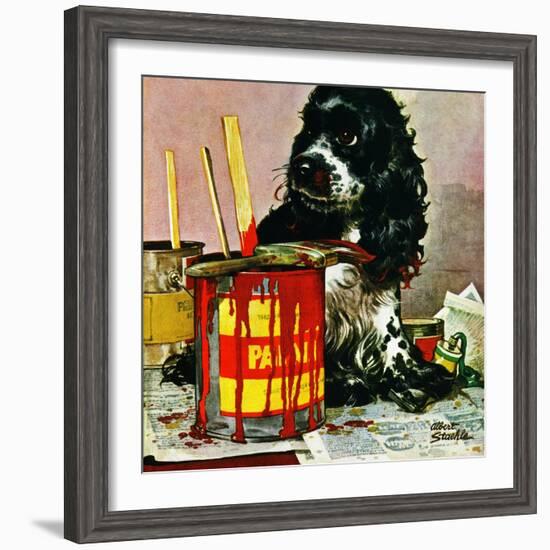 "Butch & Paint Cans," October 29, 1949-Albert Staehle-Framed Giclee Print