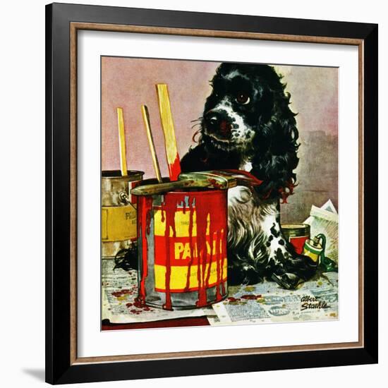 "Butch & Paint Cans," October 29, 1949-Albert Staehle-Framed Giclee Print