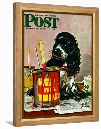 "Butch & Paint Cans," Saturday Evening Post Cover, October 29, 1949-Albert Staehle-Framed Premier Image Canvas