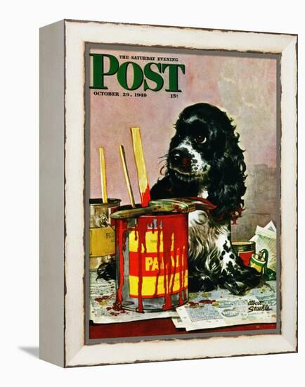 "Butch & Paint Cans," Saturday Evening Post Cover, October 29, 1949-Albert Staehle-Framed Premier Image Canvas