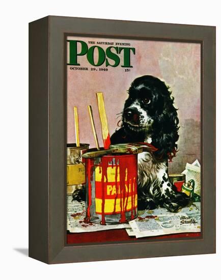 "Butch & Paint Cans," Saturday Evening Post Cover, October 29, 1949-Albert Staehle-Framed Premier Image Canvas