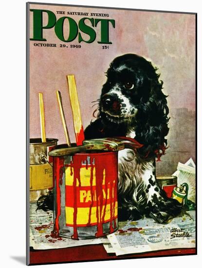 "Butch & Paint Cans," Saturday Evening Post Cover, October 29, 1949-Albert Staehle-Mounted Giclee Print
