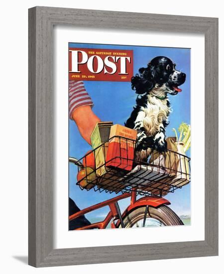 "Butch's Bike Ride," Saturday Evening Post Cover, June 23, 1945-Albert Staehle-Framed Giclee Print