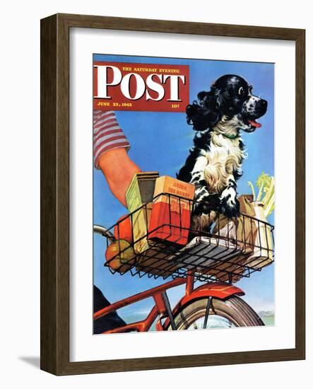 "Butch's Bike Ride," Saturday Evening Post Cover, June 23, 1945-Albert Staehle-Framed Giclee Print