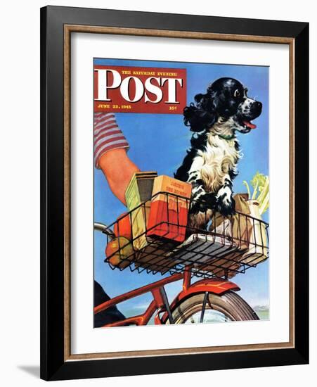 "Butch's Bike Ride," Saturday Evening Post Cover, June 23, 1945-Albert Staehle-Framed Giclee Print