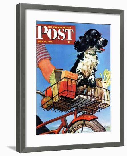 "Butch's Bike Ride," Saturday Evening Post Cover, June 23, 1945-Albert Staehle-Framed Giclee Print