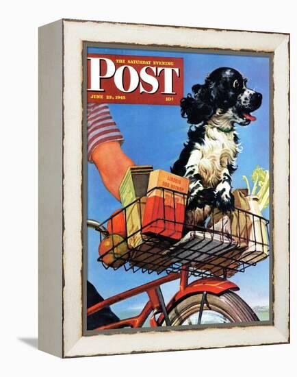 "Butch's Bike Ride," Saturday Evening Post Cover, June 23, 1945-Albert Staehle-Framed Premier Image Canvas