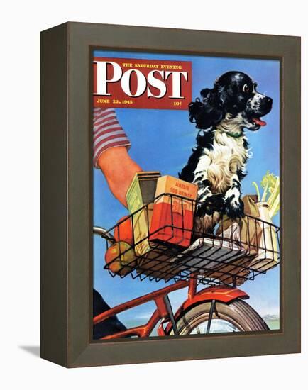 "Butch's Bike Ride," Saturday Evening Post Cover, June 23, 1945-Albert Staehle-Framed Premier Image Canvas