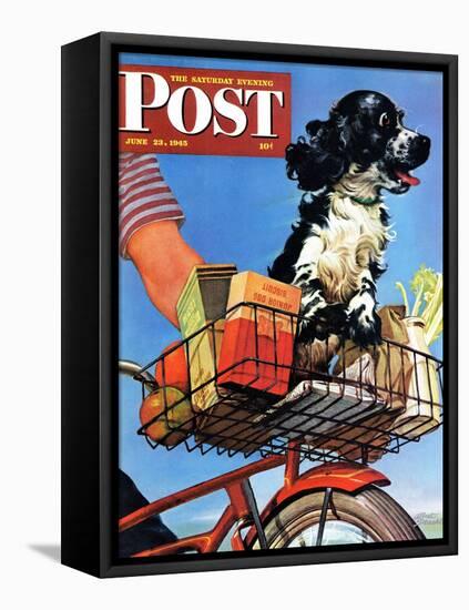 "Butch's Bike Ride," Saturday Evening Post Cover, June 23, 1945-Albert Staehle-Framed Premier Image Canvas