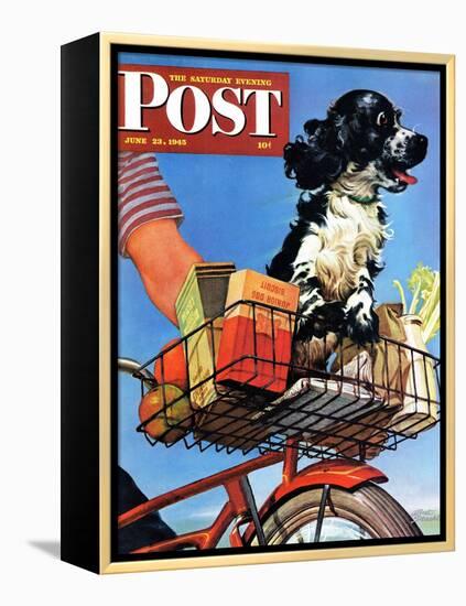 "Butch's Bike Ride," Saturday Evening Post Cover, June 23, 1945-Albert Staehle-Framed Premier Image Canvas