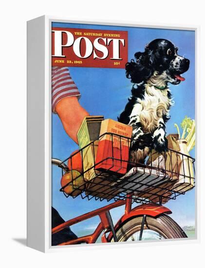 "Butch's Bike Ride," Saturday Evening Post Cover, June 23, 1945-Albert Staehle-Framed Premier Image Canvas