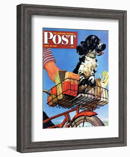 "Butch's Bike Ride," Saturday Evening Post Cover, June 23, 1945-Albert Staehle-Framed Giclee Print