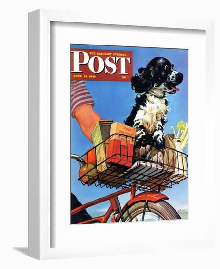 "Butch's Bike Ride," Saturday Evening Post Cover, June 23, 1945-Albert Staehle-Framed Giclee Print