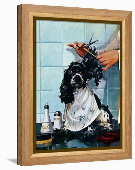 "Butch's Haircut," January 31, 1948-Albert Staehle-Framed Premier Image Canvas