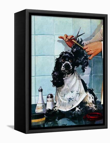 "Butch's Haircut," January 31, 1948-Albert Staehle-Framed Premier Image Canvas