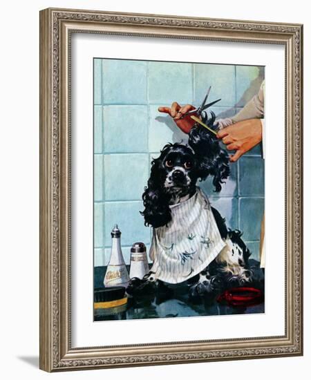 "Butch's Haircut," January 31, 1948-Albert Staehle-Framed Giclee Print