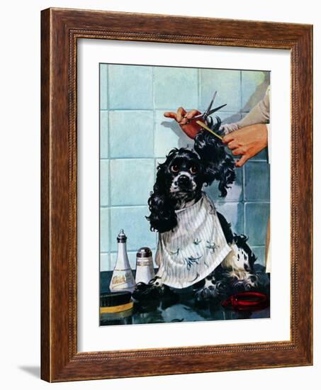 "Butch's Haircut," January 31, 1948-Albert Staehle-Framed Giclee Print