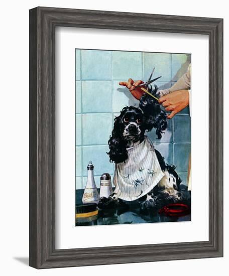 "Butch's Haircut," January 31, 1948-Albert Staehle-Framed Giclee Print